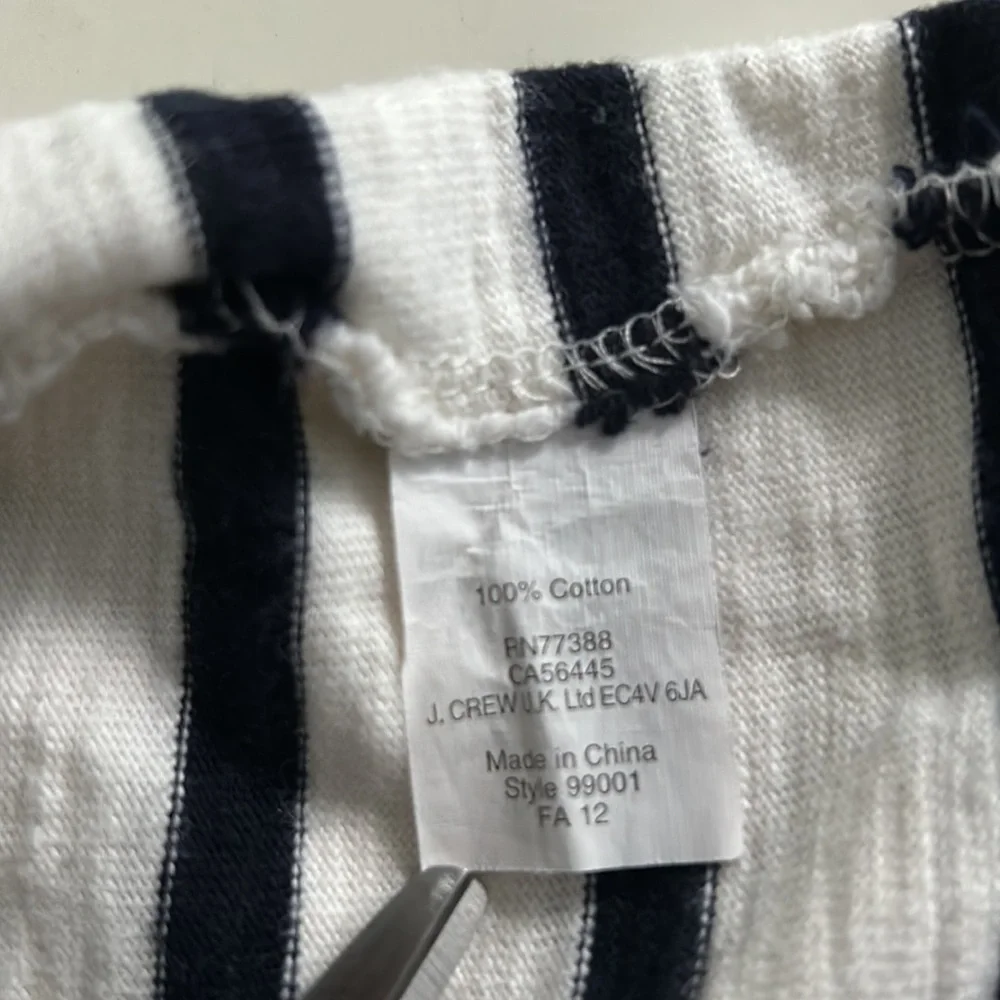 J. Crew Shawl-Collar Stripe Sweatshirt XS